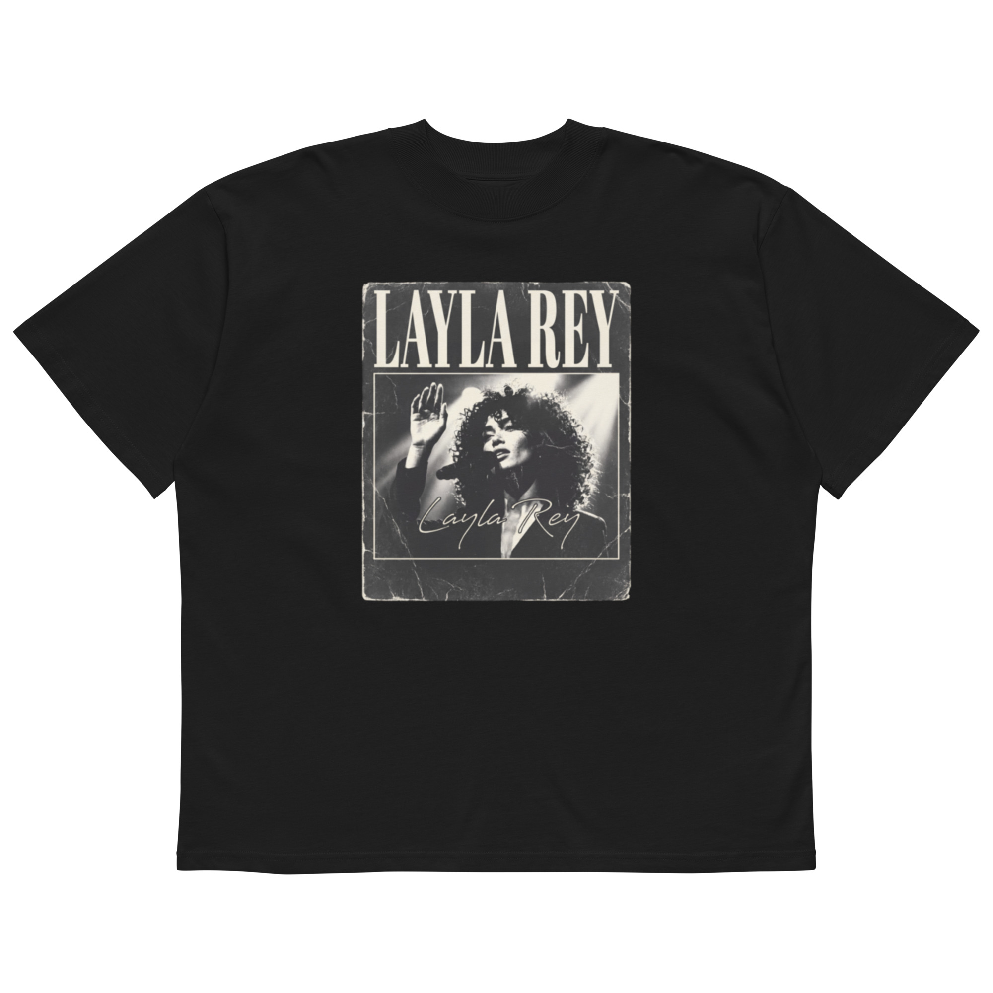 Layla Rey Concert organic oversized high neck t-shirt