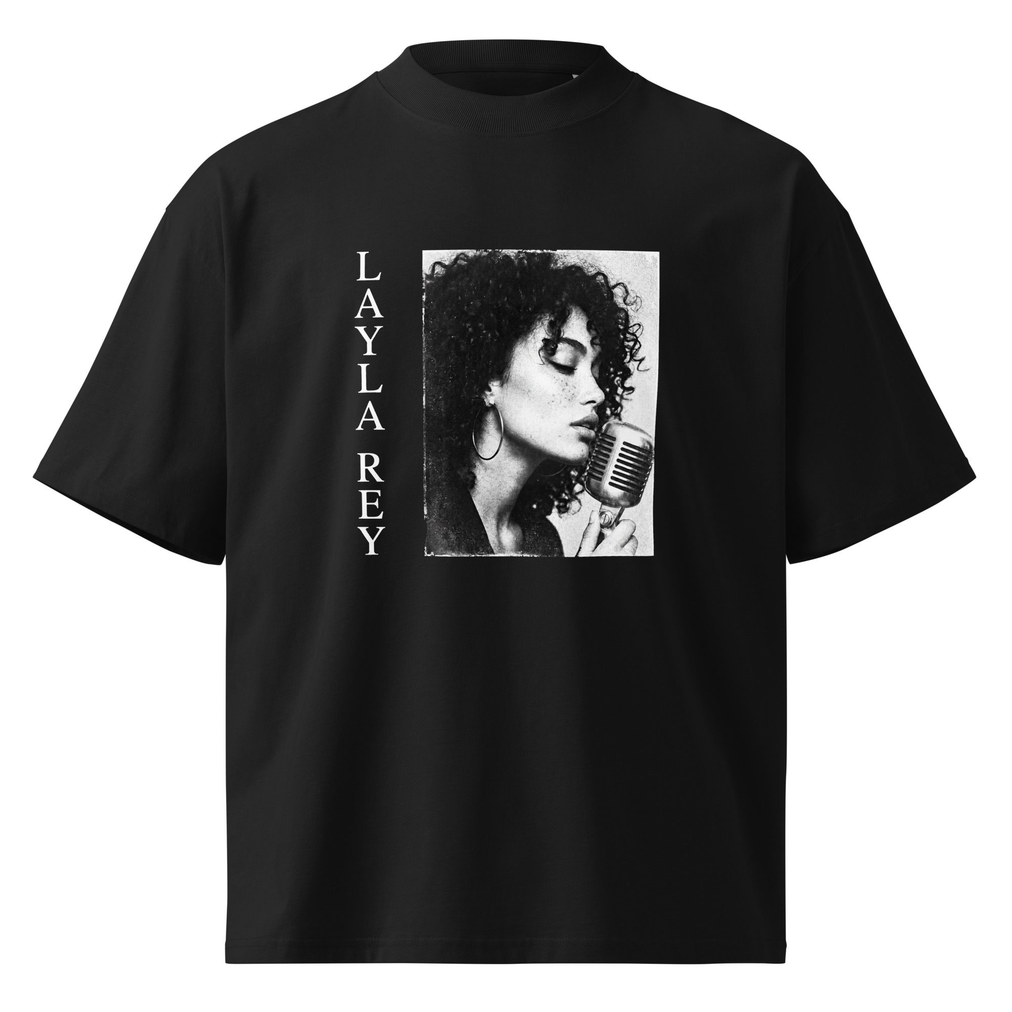 Unisex organic oversized high neck t-shirt